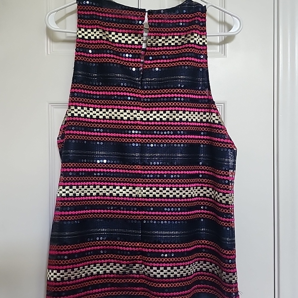 Trina Turk Aracari Sequin Embroidered Sleeveless Blouse Tank Sleeveless Size 8‌ - Picture 10 of 10